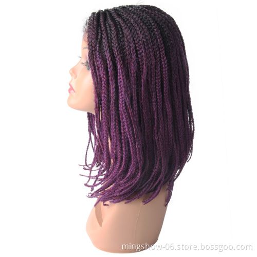 2020 hot selling design front lace synthetic wig,long curly black to brown ombre hair wigs